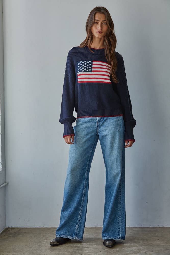American Flag Pullover