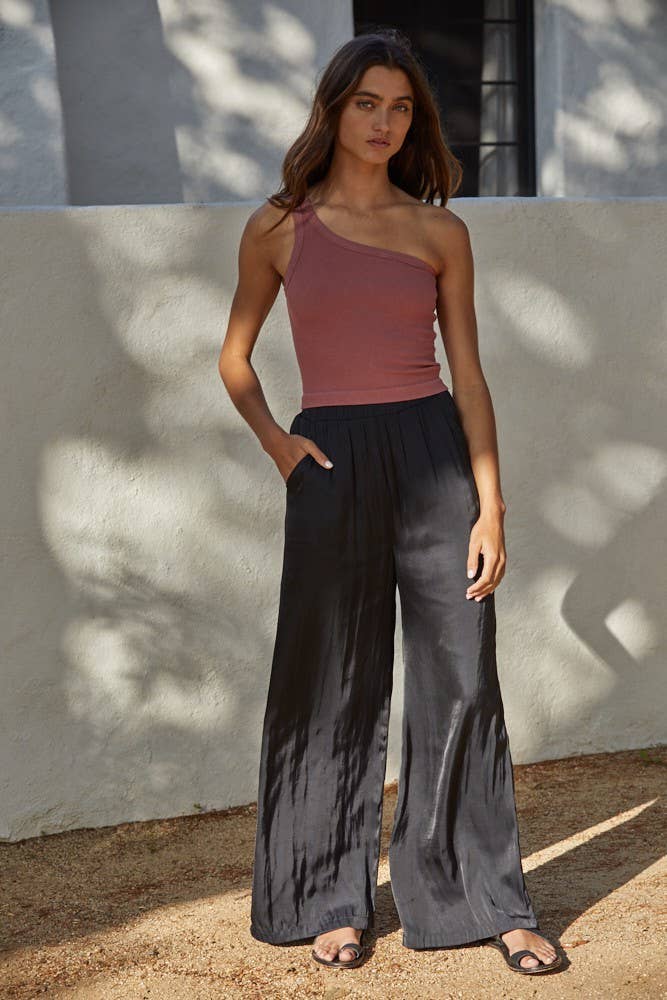 One Shoulder Ribbed Top