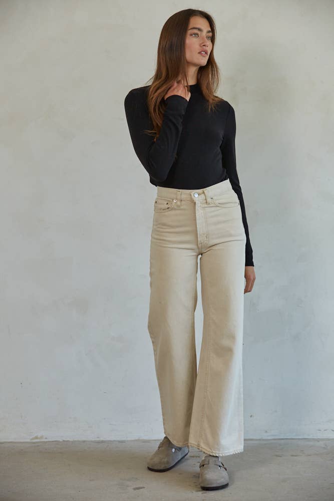 Mock Neck Long Sleeve Pullover Top