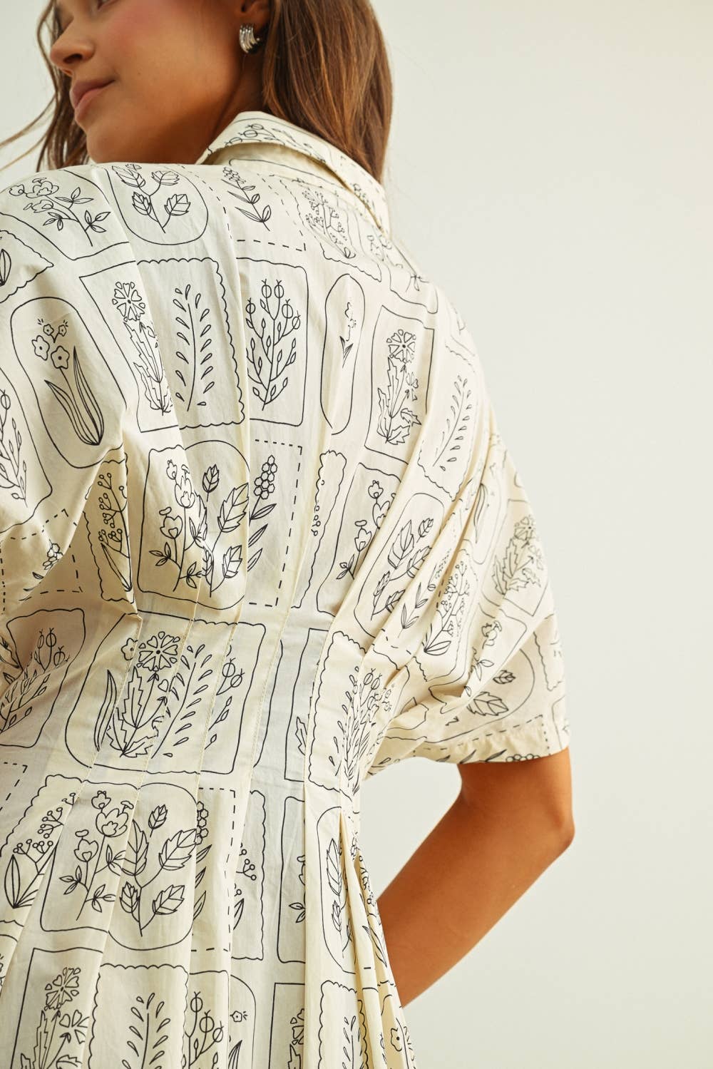 GARDEN PLANT PRINT SHIRT DRESS