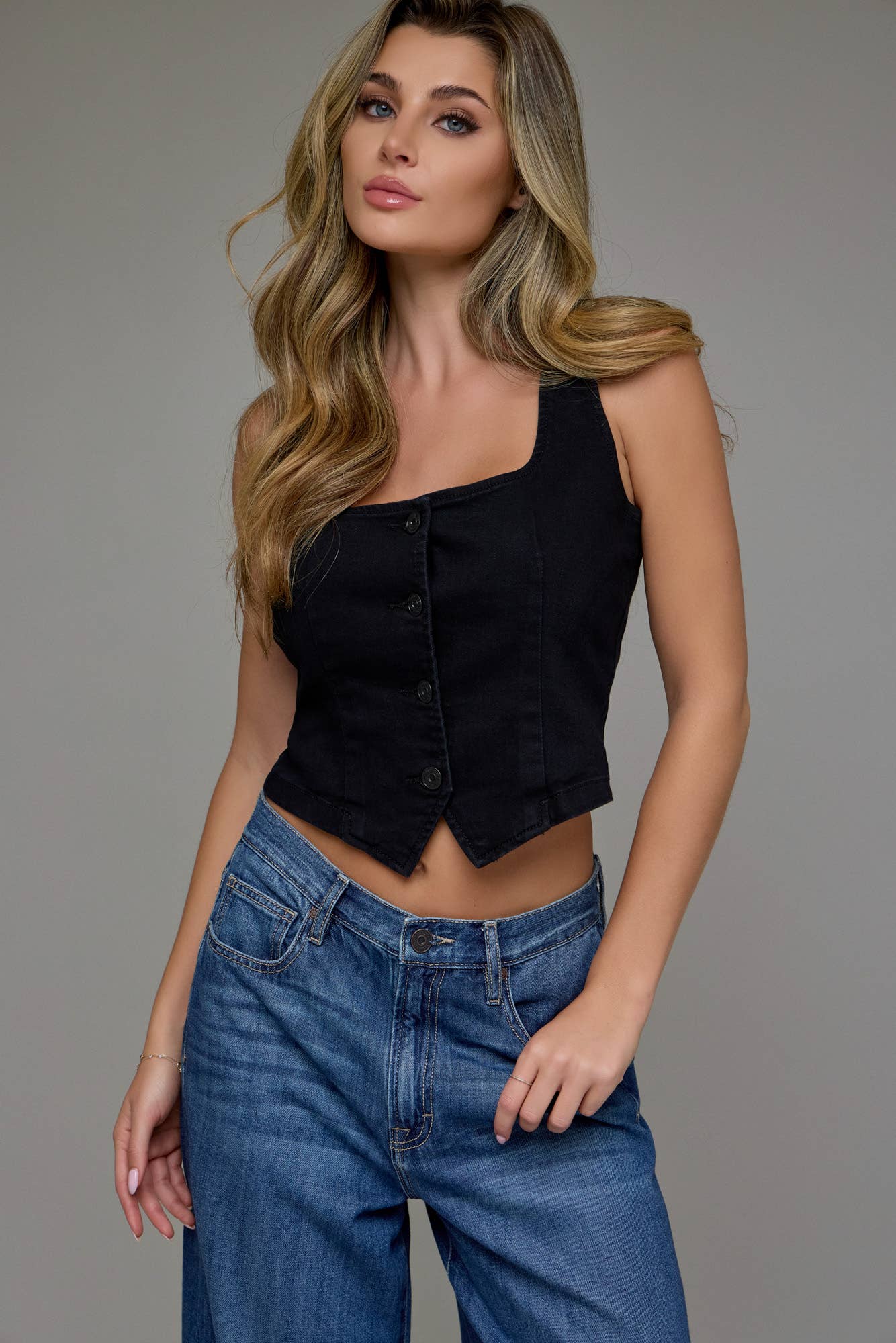 Black Wash Stretch Vest