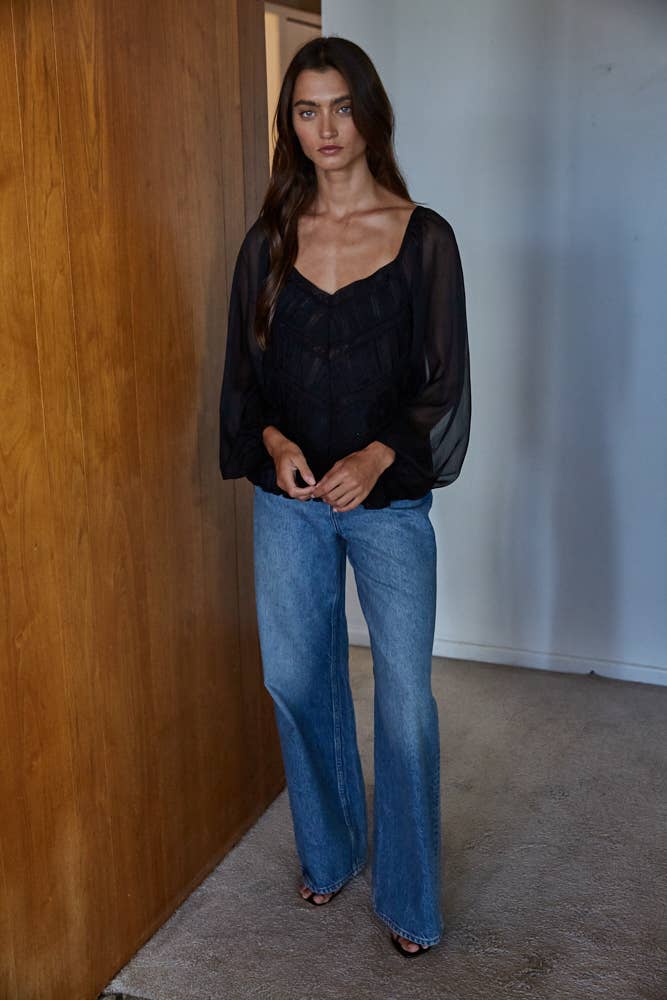 L/S See Through Blouse