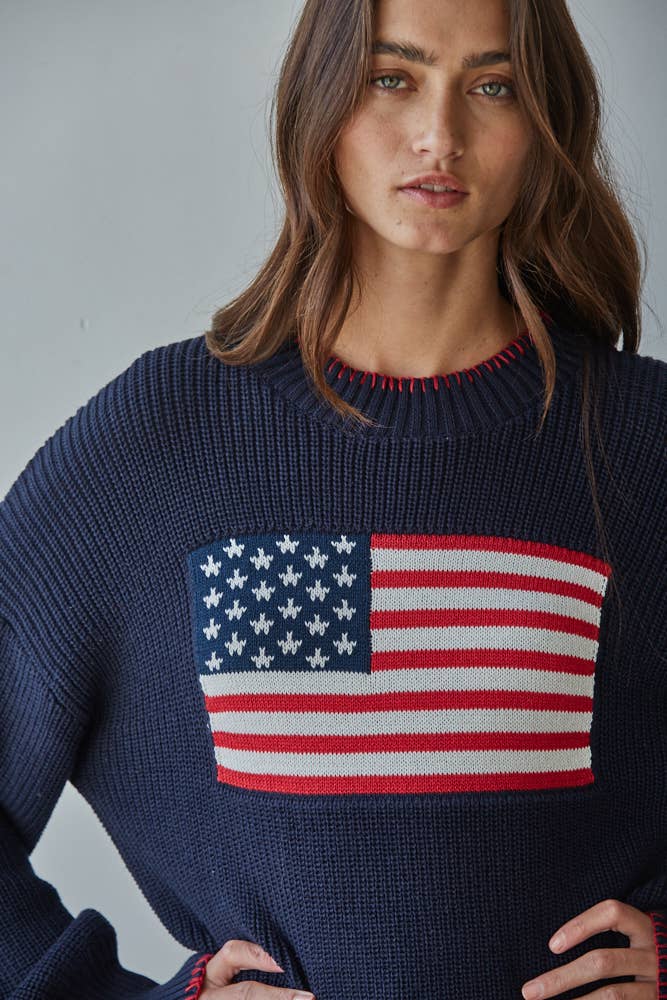 American Flag Pullover
