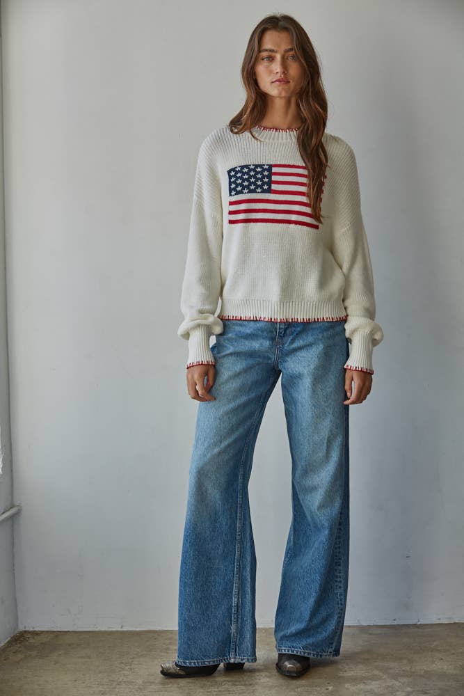 American Flag Pullover