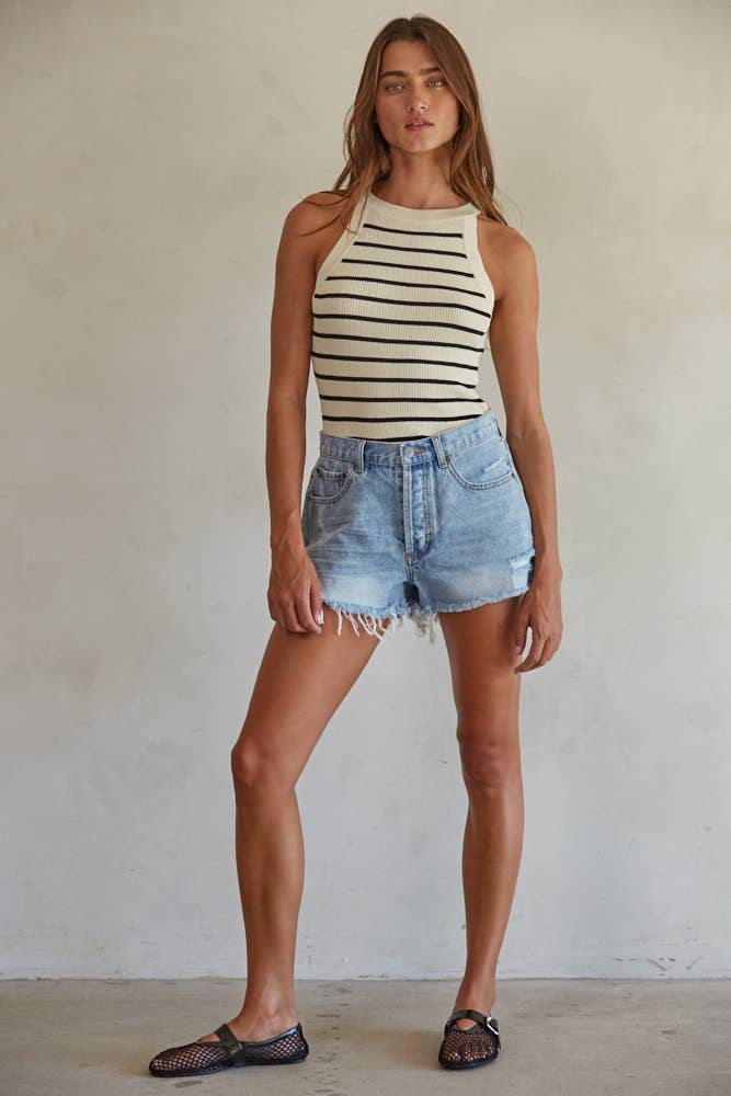 Ribbed Striped Tank Top