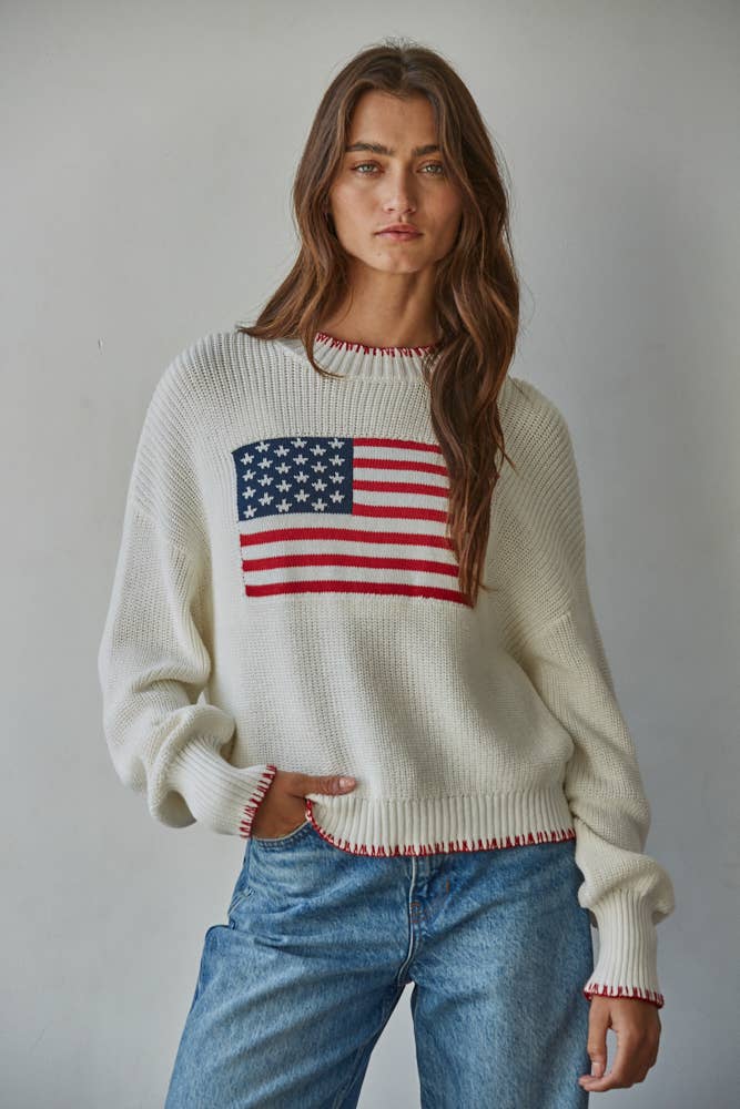 American Flag Pullover