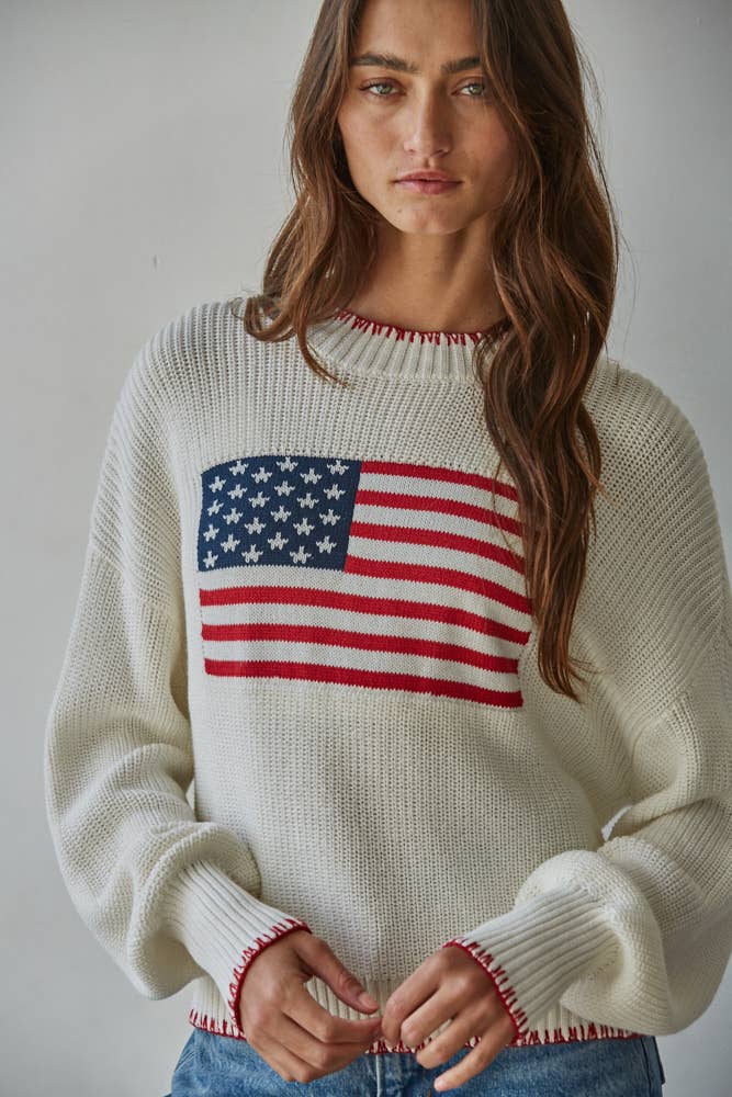 American Flag Pullover