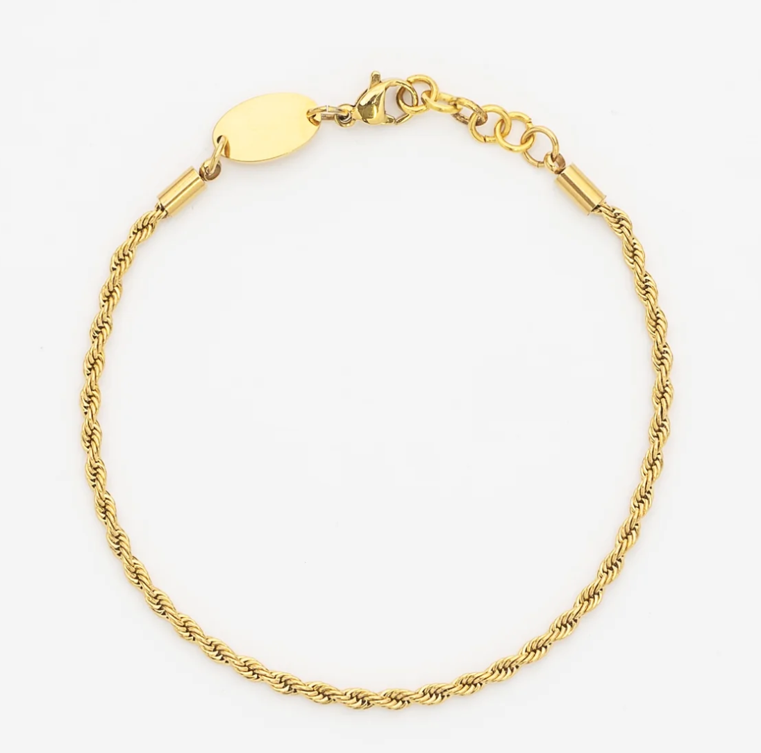 Dylan Oaks Rope Chain Rope Chain Bracelet – Brass + Oak
