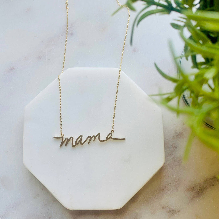 Top gift for mothers! This gorgeous new necklace is the best gift you could give to that favorite mama of yours. Comes in gold or silver. Necklace is 15 inches with. 3 inch extender.